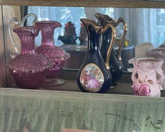 Pilgrim Glass Cranberry Pitcher