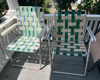 Vintage Webbed Yard Chairs