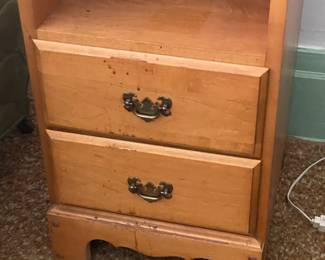 Wooden 2 Drawer Nightstand