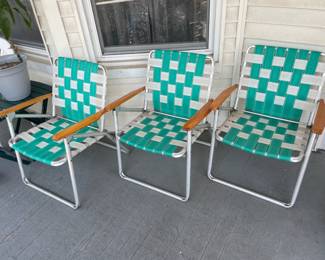 Vintage Webbed Yard Chairs
