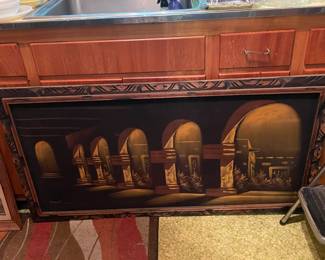 Large Framed Velvet Painting