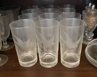 Etched Duck Glass Tumblers
