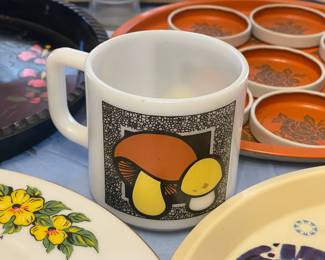 Vintage Mushroom Pyrex Mug