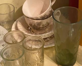 Vintage Clear Juice Glasses