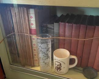 Display Cabinets W/ Vintage Travel Souvenirs, Books, Figurines, Etc.