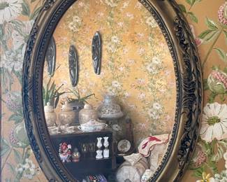 Antique Round Hanging Wall Mirror
