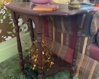 Half Moon Wooden End Table