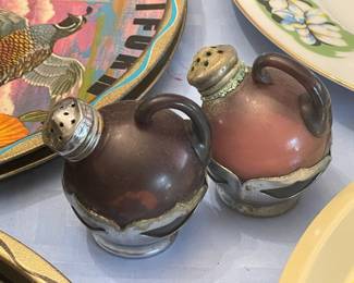 Vintage Tilt Ball Amethyst Salt & Pepper Shaker Set