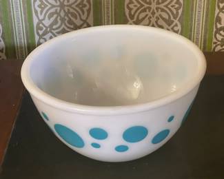 Vintage Pyrex Blue Polka Dot Bowl