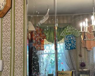 Peacock Engraved 3 Panel Wall Mirror