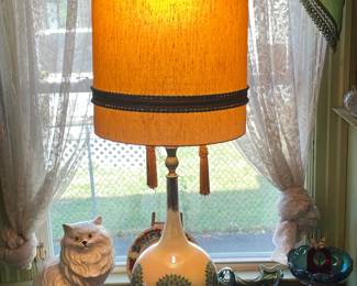 FABULOUS Vintage Anthropomorphic Sun Mid-Century Modern Table Lamp