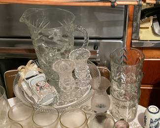 Crystal Pitcher & Cake Stand