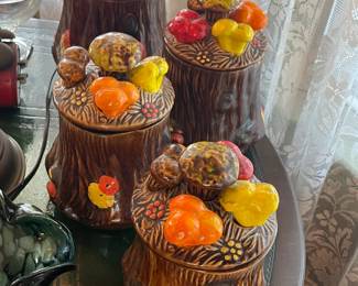 FABULOUS Vintage Mushroom Cookie Jar Set