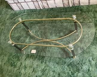 Glass Top Brass Coffee Table
