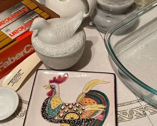 Vintage Mid-Century Modern Rooster Plate