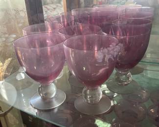 Vintage Purple & Clear Glasses
