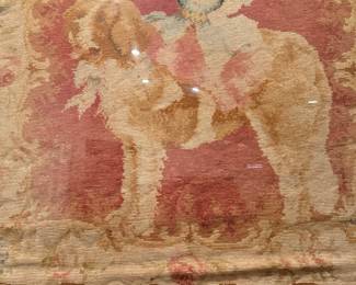 very rare neddle point w St.  Bernard w child riding all custom framed 