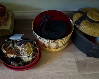 Misc hair combs/ hats and bags