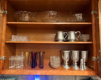 pewter & glassware