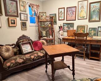 bamboo 3 piece units and great Iron and oak side table