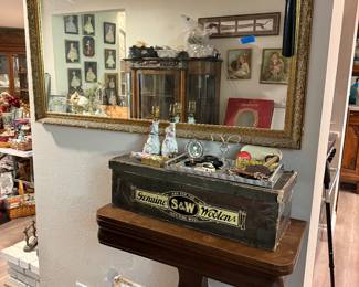 mah empire table w / misc  .. mirror not for sale