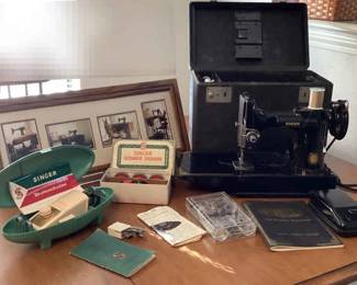 Singer Sewing Machine And Extras