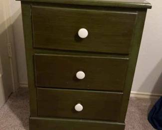 Green Wooden Night Stand