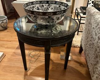Arhaus mirrored table, Ethan Allen Bowl