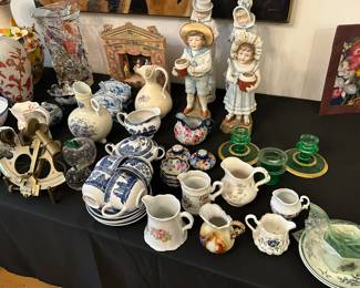 Bisque figurines, Victorian pitchers