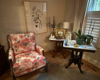 Marble top antique tables