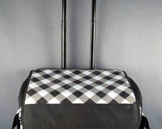 Checkered Rolling Tote Bag