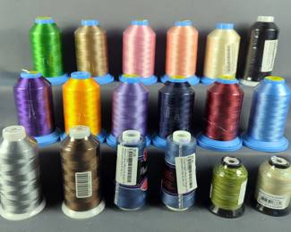 Embroidery, Sewing & Quilting Thread Spools, Various Colors, Approx Qty 18