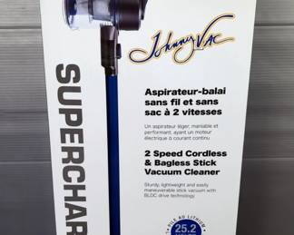 Johnny Vac Supercharged 2 Speed Cordless Bagless Stick Vacuum Cleaner, New In Box