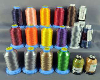 Embroidery, Sewing & Quilting Thread Spools, Various Colors, Approx Qty 18