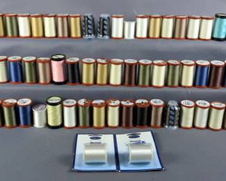 Embroidery, Sewing & Quilting Thread Spools, Various Colors, Approx Qty 65