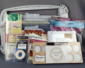 Sewing and Embroidery Supplies: Embroidery Hoops, Tape, Ruler, Magnets