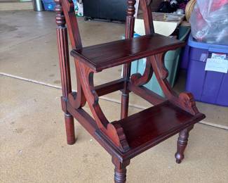 Three tier antique style shelf ladder
