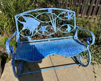Cute fish, decor, metal outdoor rocker