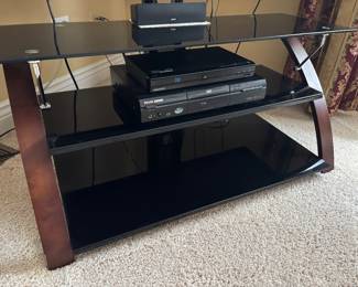 Glass TV stand DVD player