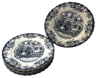 7 Johnson Brothers Coaching Scene Plates