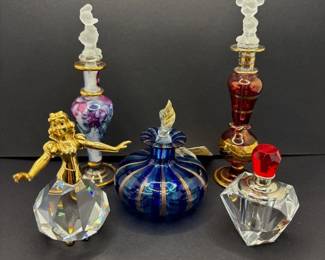 Disney Characters Art Glass, Crystal Perfume Bottles with Stoppers * Murano Glass Perfume Bottle