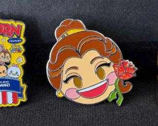 Disney Trading Pins * FUNCO Evil Queen * Hong Kong Disneyland BATB Belle & Main Street popcorn