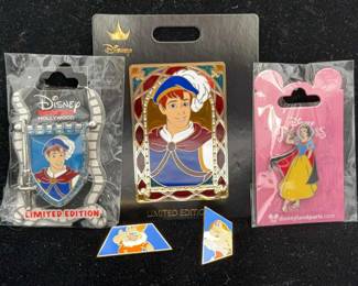 NEW Disney Trading Pins * Limited Edition Prince Florian * Paris Snow White* Dock & Sneezy