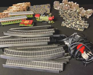 Train Set With Tracks And Scenery