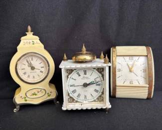 Three Vintage Dresser Clocks * Linden , Westclox