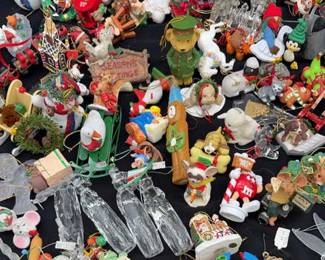 Mystery Ornament Lot * Animals * Trains * Glass * Wood * Plastic *