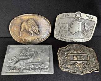 Alaska Silver Anniversary Belt Buckle , Boeing 1975 Belt Buckle and more