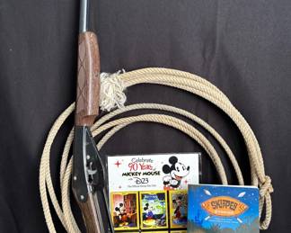 Daisy BB Gun * Rope Lariat * Disney Skipper Stories, New D23 Fan Club Magnets