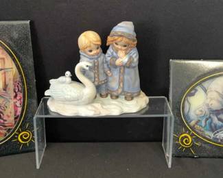 Signed ‘Bergsma’ Serenity Prayer 30/2500 Figurine & 2~ Handmade Glass SunCatchers