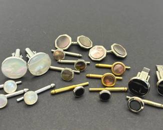 Swank, Ansom, Hickok Abalone, Mother of Pearl Cufflinks and Shirt Studs